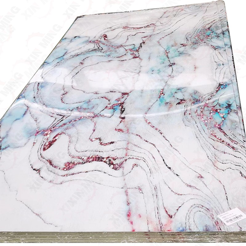 Best price high glossy 1220*2440mm*3mm PVC marble sheets for wall decoration