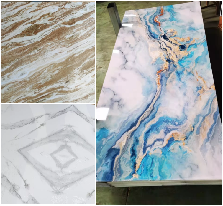 High Glossy 3D printing Marble Sheet Uv Coating Pvc Marble Decorative Plastic Sheets Uv Wall Panels(图1)